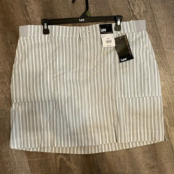 Lee Shorts Womens Plus Size Lee Skort Mid Rise Grey Stripe